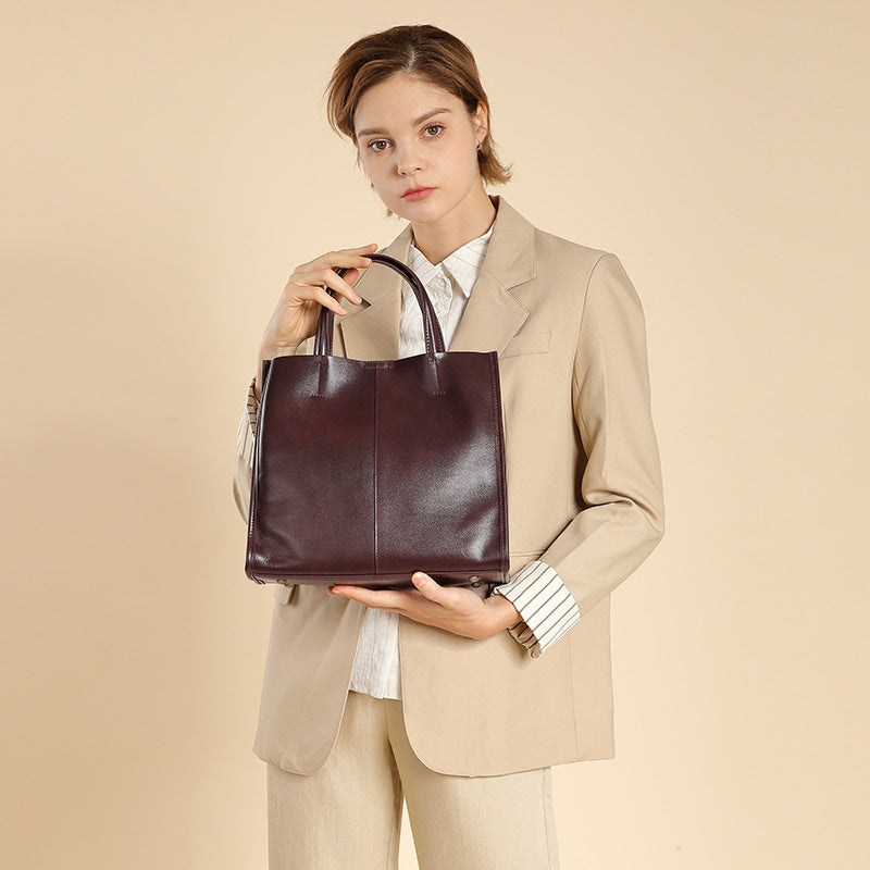 Sac Cabas Rétro en Cuir Véritable
