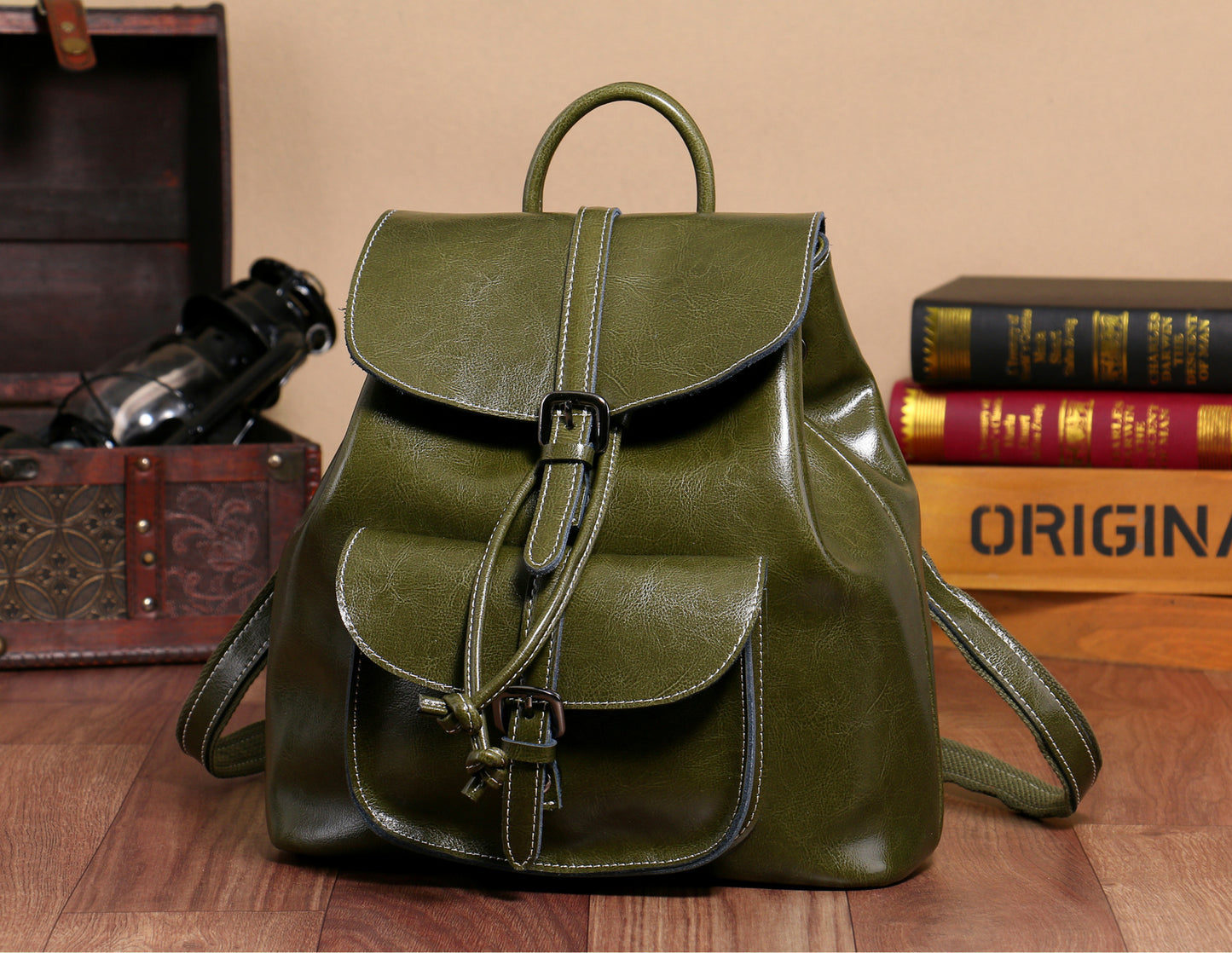Sac à dos noir cuir Miora