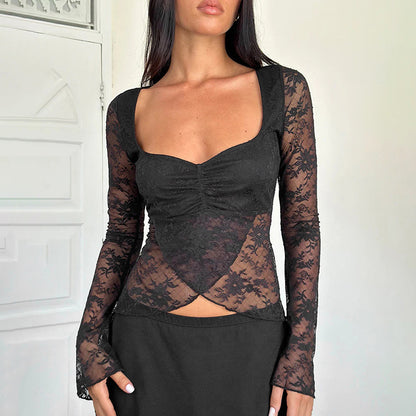 Haut dentelle noir Nerina