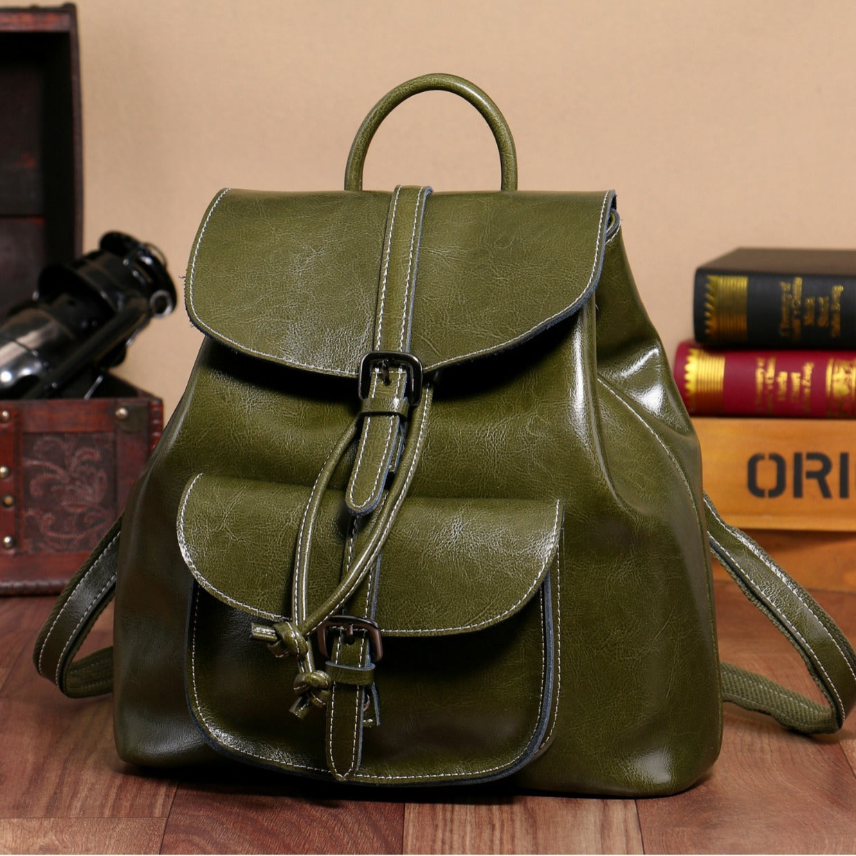 Sac à dos noir cuir Miora