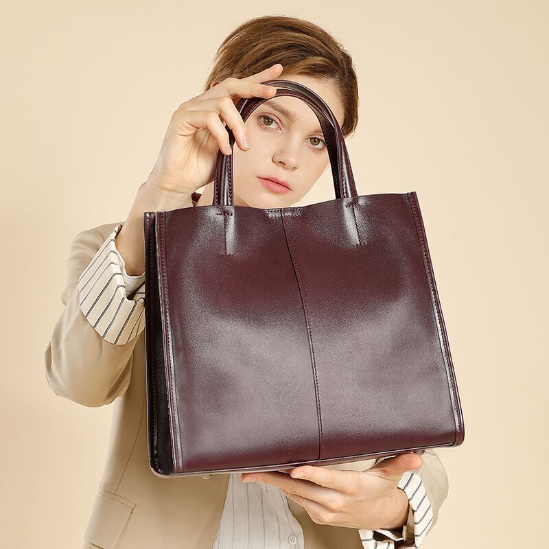 Sac Cabas Rétro en Cuir Véritable