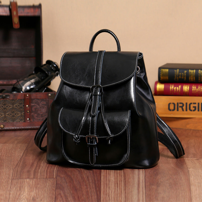 Sac à dos noir cuir Miora