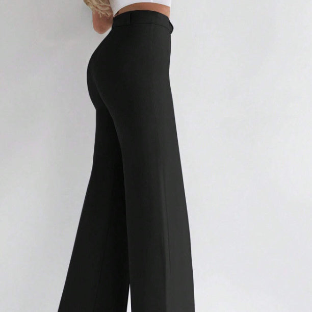 Pantalon Femme Taille Haute – Coupe Ajustée et Évasée Meza