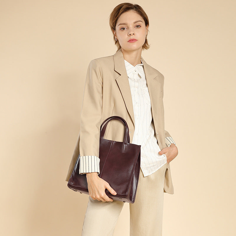 Sac Cabas Rétro en Cuir Véritable