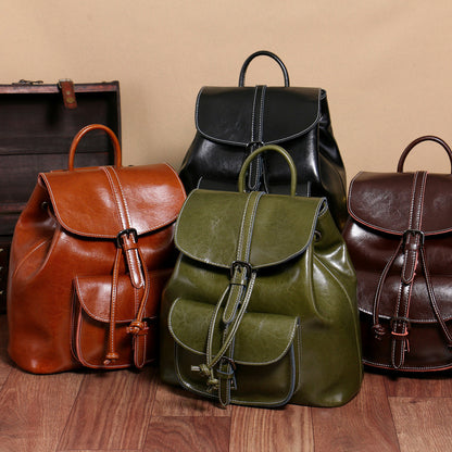 Sac à dos noir cuir Miora
