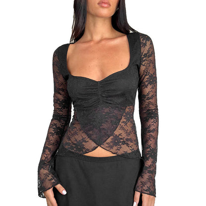 Haut dentelle noir Nerina